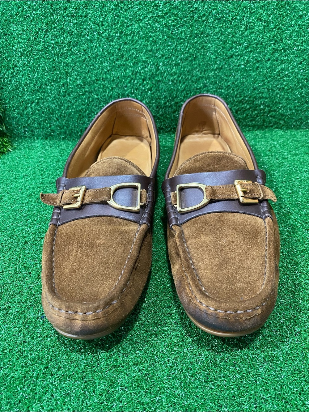 Ralph Lauren Suede Moccasin Purple Label Sz 10.5 Mens 
(Sep 026)